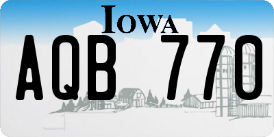 IA license plate AQB770