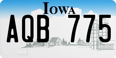 IA license plate AQB775