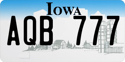 IA license plate AQB777