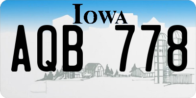 IA license plate AQB778