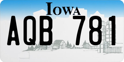IA license plate AQB781