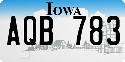IA license plate AQB783
