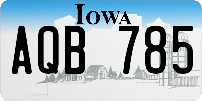 IA license plate AQB785