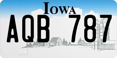 IA license plate AQB787