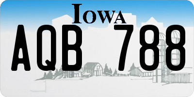 IA license plate AQB788