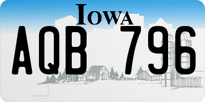 IA license plate AQB796