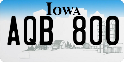 IA license plate AQB800