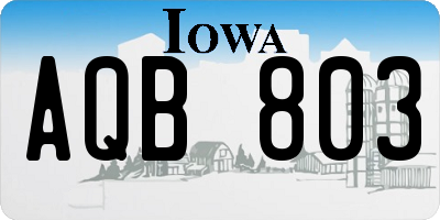 IA license plate AQB803