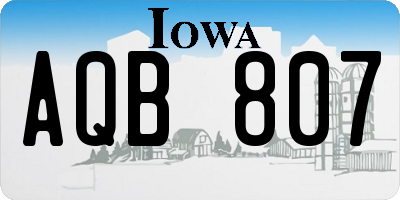 IA license plate AQB807