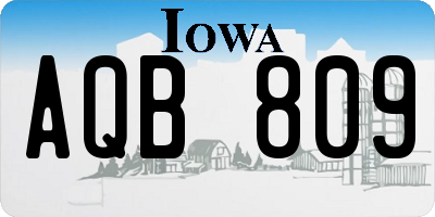 IA license plate AQB809