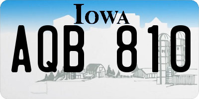 IA license plate AQB810