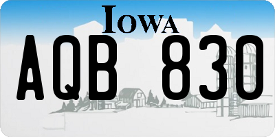 IA license plate AQB830