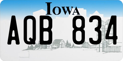 IA license plate AQB834