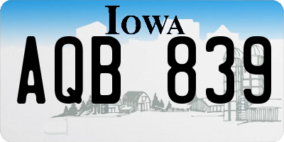 IA license plate AQB839