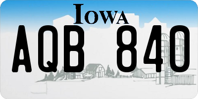 IA license plate AQB840