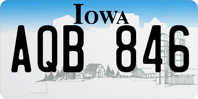 IA license plate AQB846