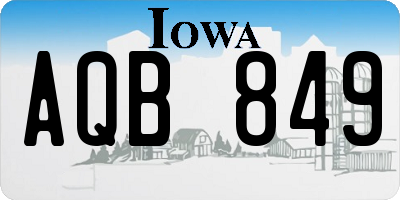 IA license plate AQB849