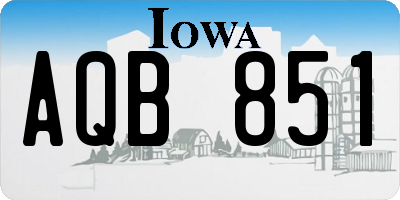 IA license plate AQB851