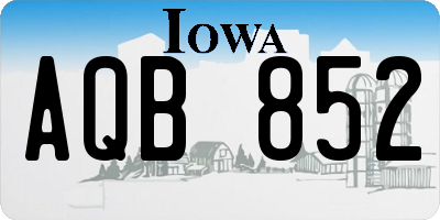 IA license plate AQB852