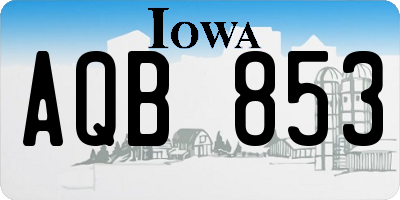 IA license plate AQB853