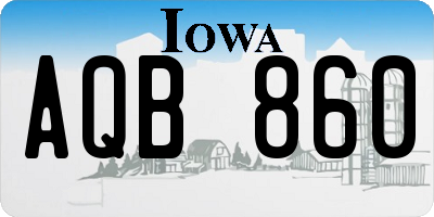 IA license plate AQB860