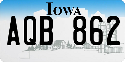 IA license plate AQB862