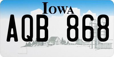 IA license plate AQB868