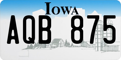 IA license plate AQB875