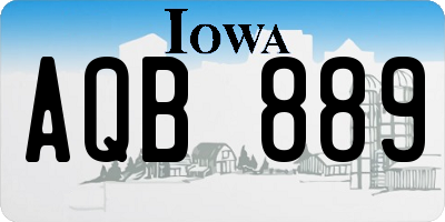 IA license plate AQB889