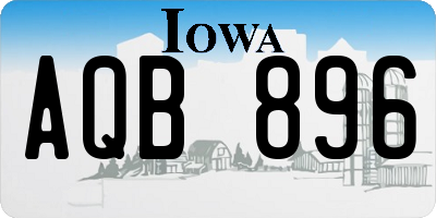 IA license plate AQB896