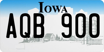 IA license plate AQB900