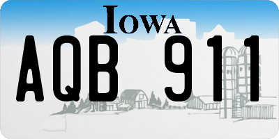 IA license plate AQB911