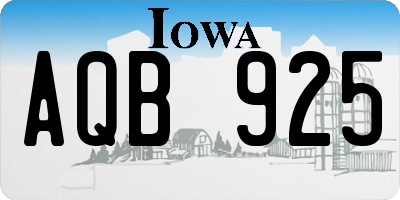 IA license plate AQB925