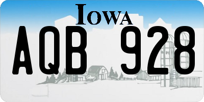 IA license plate AQB928