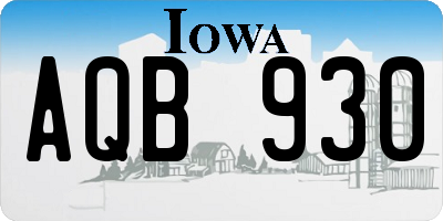 IA license plate AQB930