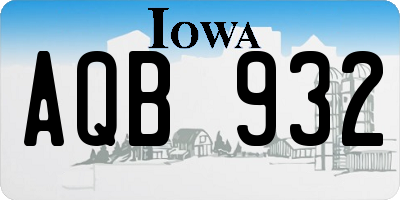 IA license plate AQB932