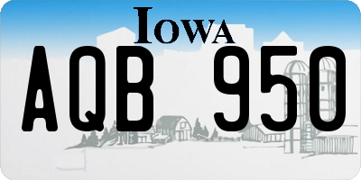 IA license plate AQB950