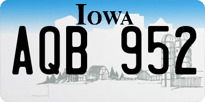 IA license plate AQB952
