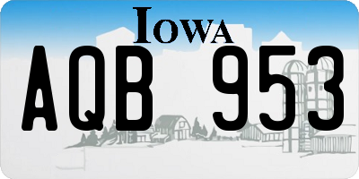 IA license plate AQB953