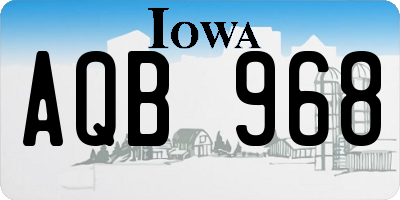 IA license plate AQB968