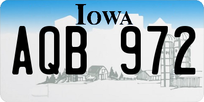 IA license plate AQB972