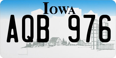 IA license plate AQB976