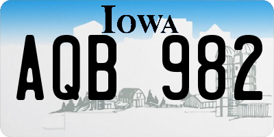 IA license plate AQB982