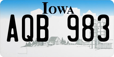 IA license plate AQB983