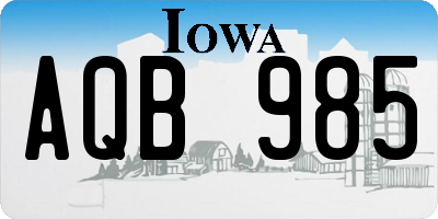 IA license plate AQB985
