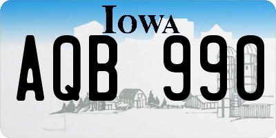 IA license plate AQB990