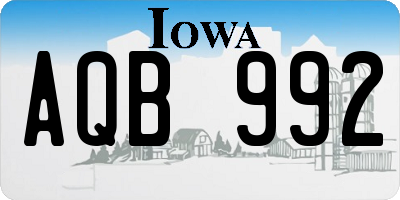 IA license plate AQB992