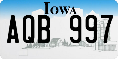IA license plate AQB997