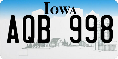 IA license plate AQB998