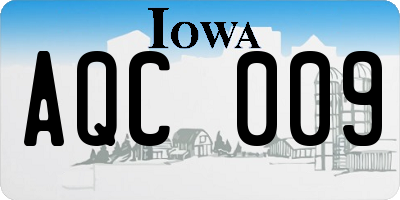IA license plate AQC009